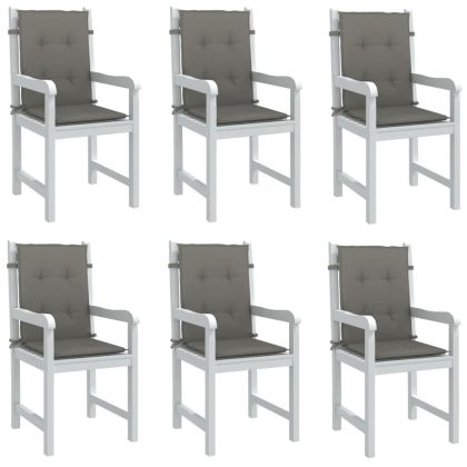 Възглавници за столове 6 бр меланж тъмносиви 100x50x4 см плат