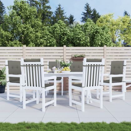 Възглавници за столове 6 бр меланж тъмносиви 100x50x4 см плат