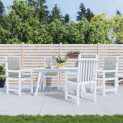 Възглавници за столове 4 бр меланж светлосиви 100x50x4 см плат