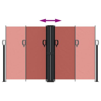 Прибираща се странична тента, теракота, 140x600 см