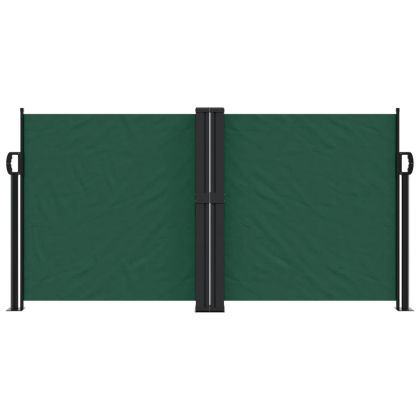 Прибираща се странична тента, тъмнозелена, 120x600 см