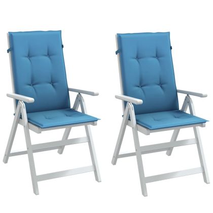 Възглавници за стол 2 бр меланж сини 120x50x4 см плат