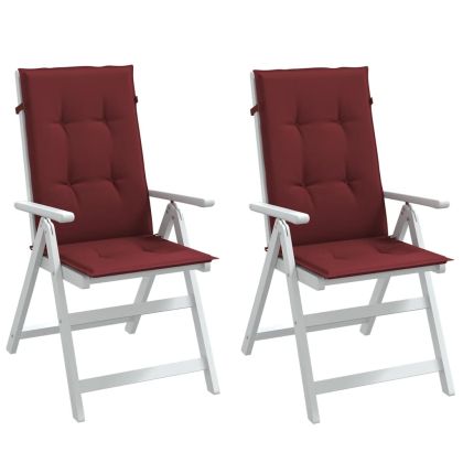 Възглавници за стол 2 бр меланж виненочервени 120x50x4 см плат