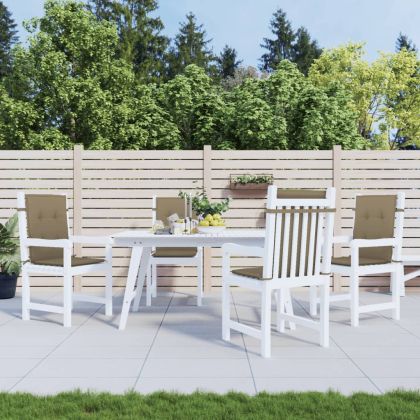 Възглавници за столове 4 бр меланж таупе 100x50x4 см плат