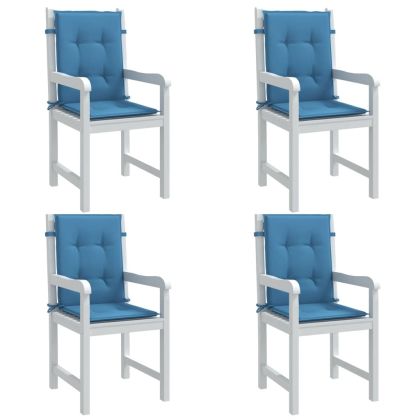 Възглавници за столове 4 бр меланж сини 100x50x4 см плат