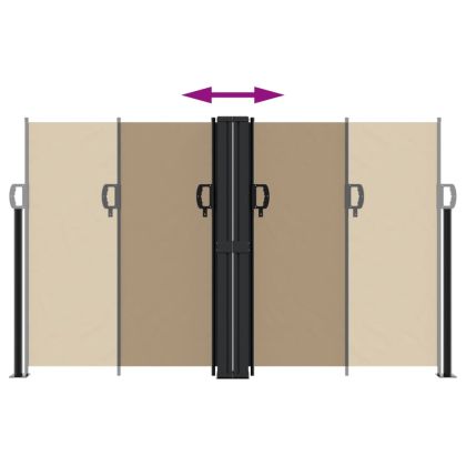 Прибираща се странична тента, таупе, 140x600 см