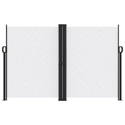 Прибираща се странична тента, бяла, 160x600 см