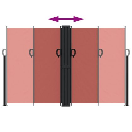 Прибираща се странична тента, теракота, 160x600 см