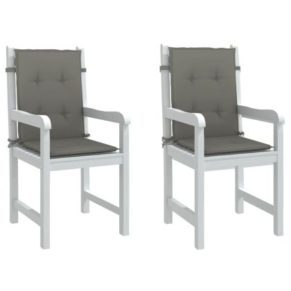 Възглавници за столове 2 бр меланж тъмносиви 100x50x4 см плат