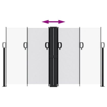 Прибираща се странична тента, бяла, 140x600 см