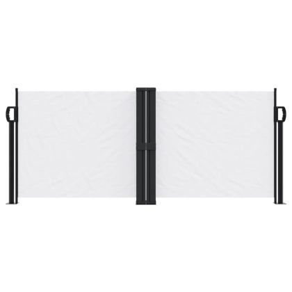 Прибираща се странична тента, бяла, 100x600 см