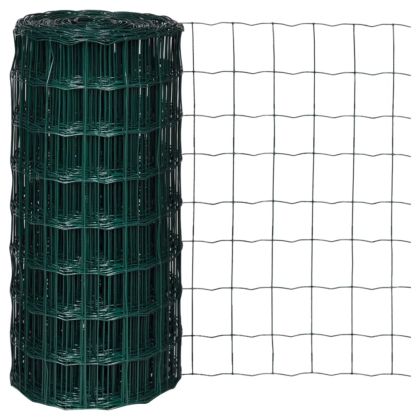 Оградна мрежа, стомана, 10 x 0,8 м, зелена