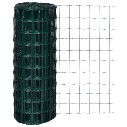 Оградна мрежа, стомана, 10 x 1 м, зелена