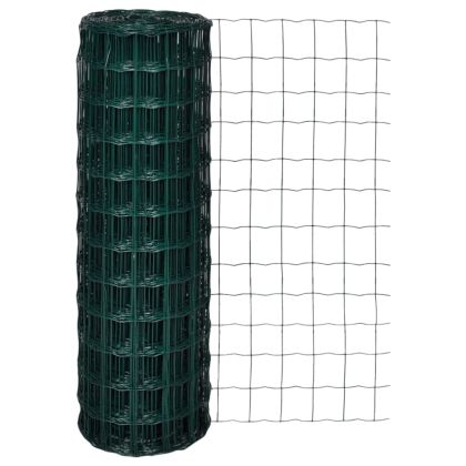 Оградна мрежа, стомана, 10 x 1,2 м, зелена
