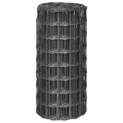 Евромрежа, стомана, 25x0,8 м, сива