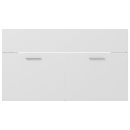 Долен шкаф за мивка, бял, 80x38,5x46 см, инженерно дърво