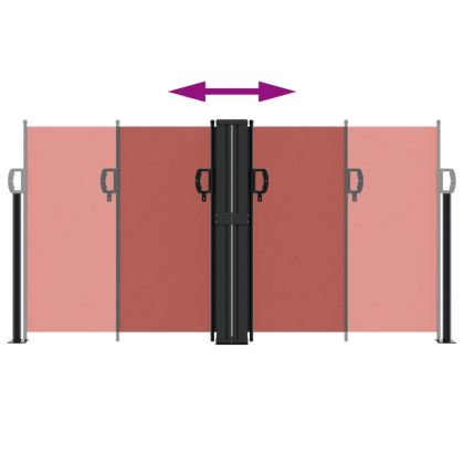 Прибираща се странична тента, теракота, 120x600 см