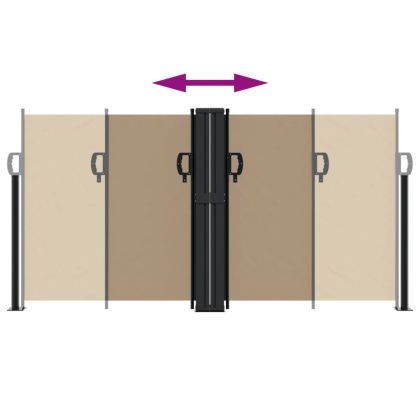 Прибираща се странична тента, таупе, 120x1200 см