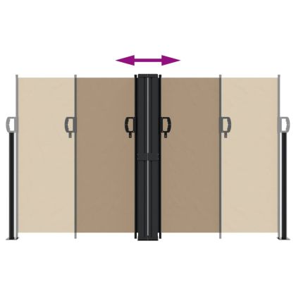 Прибираща се странична тента, таупе, 140x1200 см