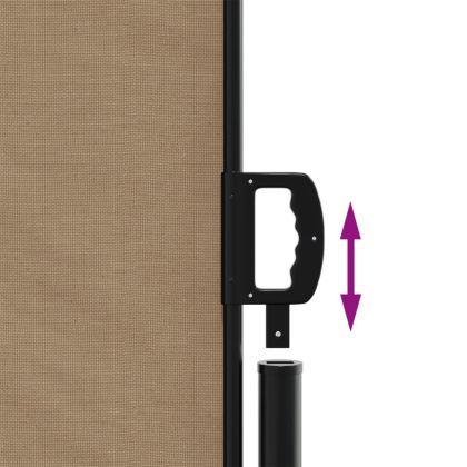 Прибираща се странична тента, таупе, 140x1200 см