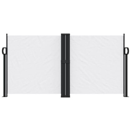 Прибираща се странична тента, бяла, 120x1000 см