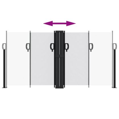 Прибираща се странична тента, бяла, 120x1000 см