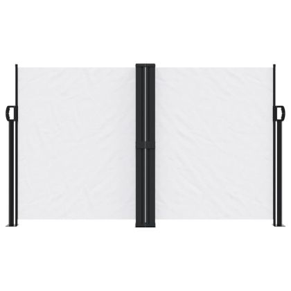 Прибираща се странична тента, бяла, 140x1000 см