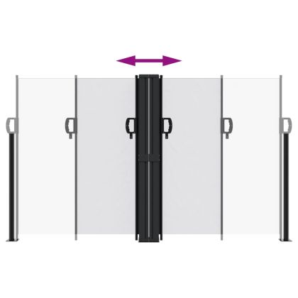 Прибираща се странична тента, бяла, 140x1000 см