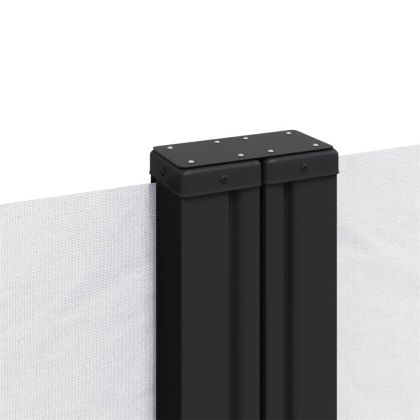 Прибираща се странична тента, бяла, 140x1000 см