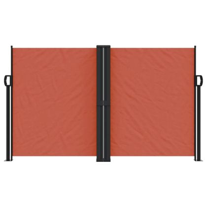 Прибираща се странична тента, теракота, 140x1000 см