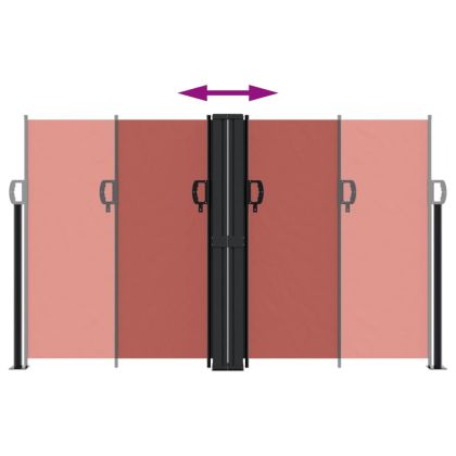 Прибираща се странична тента, теракота, 140x1000 см