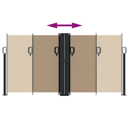 Прибираща се странична тента, таупе, 120x1000 см
