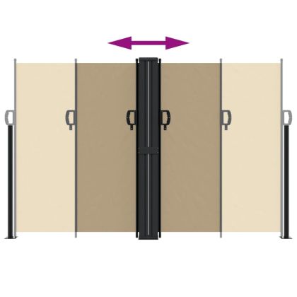 Прибираща се странична тента, бежова, 160x1000 см