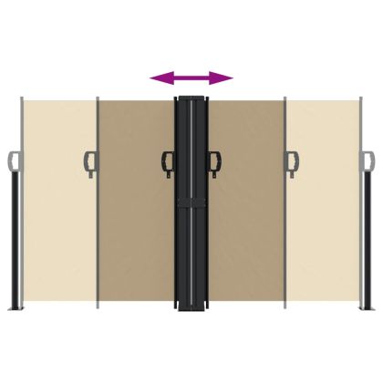 Прибираща се странична тента, бежова, 140x1200 см