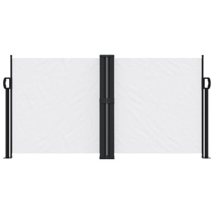 Прибираща се странична тента, бяла, 120x1200 см