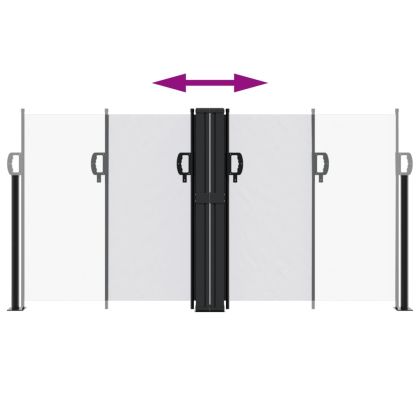 Прибираща се странична тента, бяла, 120x1200 см