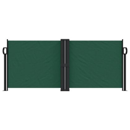 Прибираща се странична тента, тъмнозелена, 100x600 см