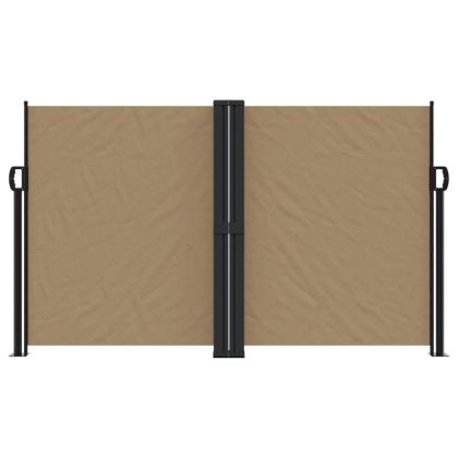 Прибираща се странична тента, таупе, 140x1000 см