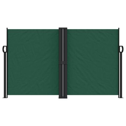 Прибираща се странична тента, тъмнозелена, 140x1200 см
