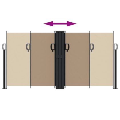 Прибираща се странична тента, таупе, 120x600 см
