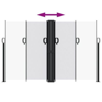 Прибираща се странична тента, бяла, 160x1000 см