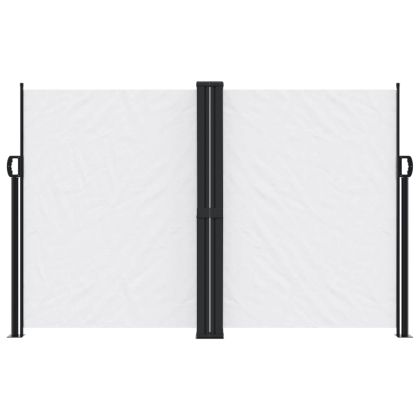 Прибираща се странична тента, бяла, 160x1200 см