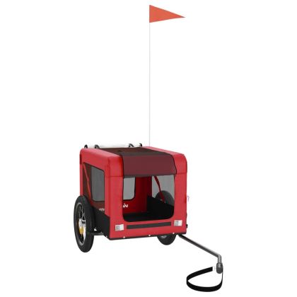 Ремарке за колело за любимци черно червено Оксфорд плат желязо