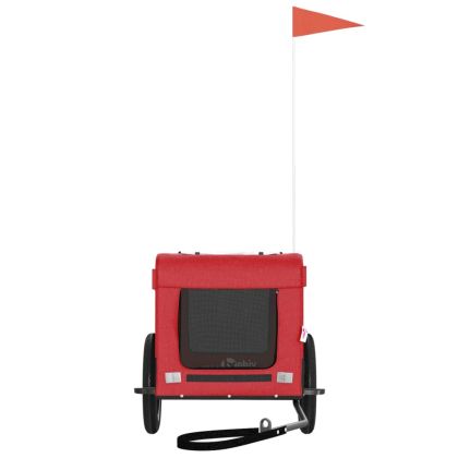 Ремарке за колело за любимци черно червено Оксфорд плат желязо