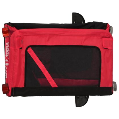 Ремарке за колело за любимци черно червено Оксфорд плат желязо