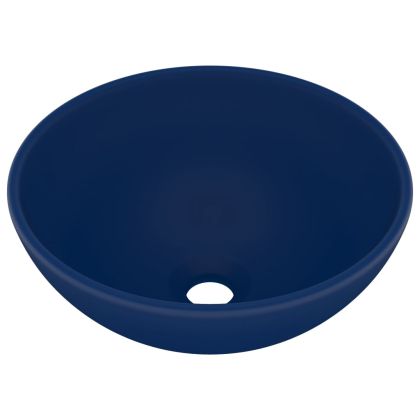 Мивка за баня лукс кръгла тъмносин мат 32,5x14 см керамика