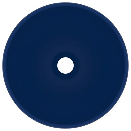 Мивка за баня лукс кръгла тъмносин мат 32,5x14 см керамика