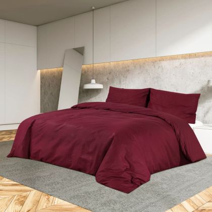 Комплект спално бельо, бордо, 200x200 см, памук