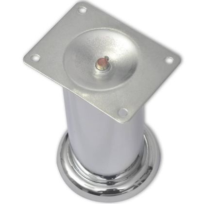 Кръгли крака за диван, 8 бр, хром, 120 мм