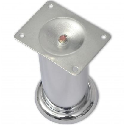 Крака за диван, 8 бр, кръгли, хром, 120 мм